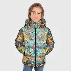 Куртка зимняя для мальчика Яркий мозаичный узор, цвет: 3D-черный — фото 2