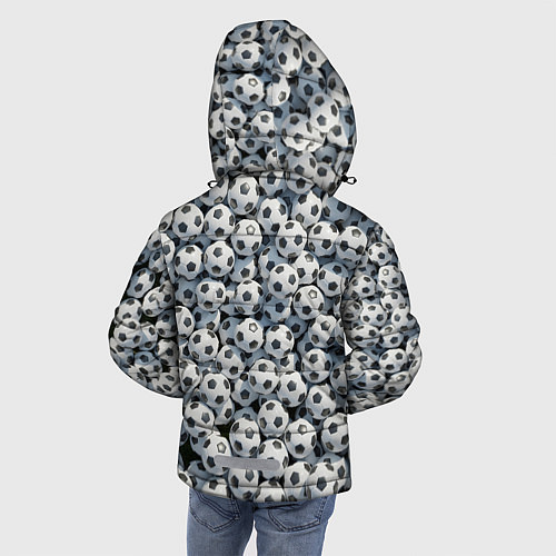 Зимняя куртка для мальчика Узор с мячиками / 3D-Светло-серый – фото 4