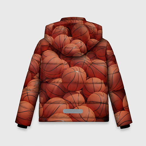 Зимняя куртка для мальчика Узор с баскетбольными мячами / 3D-Красный – фото 2