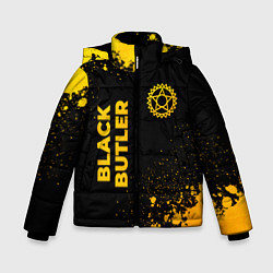 Куртка зимняя для мальчика Black Butler - gold gradient: надпись, символ, цвет: 3D-черный