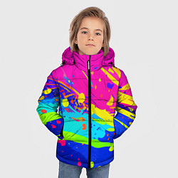 Куртка зимняя для мальчика Красочная абстрактная композиция, цвет: 3D-черный — фото 2