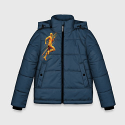 Куртка зимняя для мальчика Золотой бегущий человек, цвет: 3D-черный