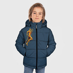 Куртка зимняя для мальчика Золотой бегущий человек, цвет: 3D-черный — фото 2