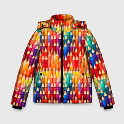 Куртка зимняя для мальчика Цветные карандаши, цвет: 3D-светло-серый