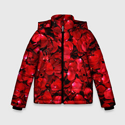 Зимняя куртка для мальчика Лепестки алых роз