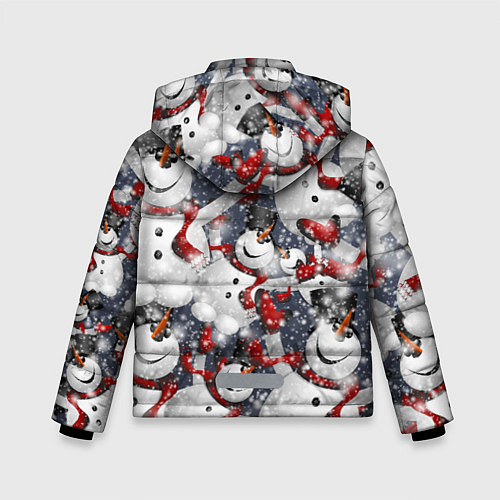 Зимняя куртка для мальчика Зимний паттерн со снеговиками / 3D-Красный – фото 2