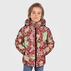 Куртка зимняя для мальчика Осень - бордовый, цвет: 3D-черный — фото 2