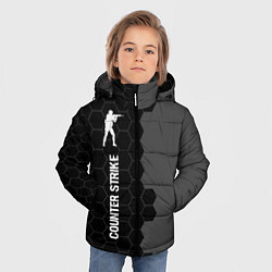 Куртка зимняя для мальчика Counter Strike glitch на темном фоне: по-вертикали, цвет: 3D-черный — фото 2
