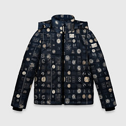 Куртка зимняя для мальчика Загадка ребус из цифр и знаков, цвет: 3D-черный