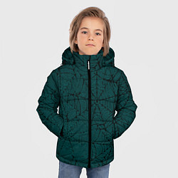 Куртка зимняя для мальчика Паутина тёмно-зелёный, цвет: 3D-черный — фото 2