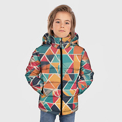 Куртка зимняя для мальчика Осенний паттерн красно-сине-жёлтый, цвет: 3D-светло-серый — фото 2