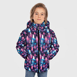Куртка зимняя для мальчика Привидения в облачном городе, цвет: 3D-черный — фото 2