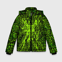 Куртка зимняя для мальчика Зелёная глитч инфекция, цвет: 3D-красный