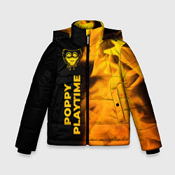 Куртка зимняя для мальчика Poppy Playtime - gold gradient: по-вертикали, цвет: 3D-черный