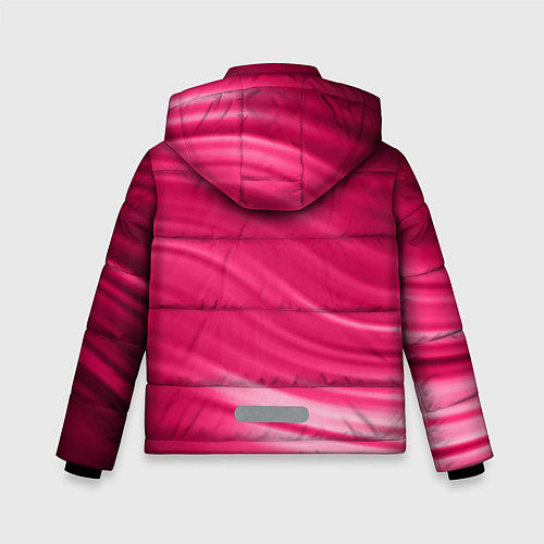 Зимняя куртка для мальчика Абстрактный волнистый узор в красно-розовых тонах / 3D-Красный – фото 2