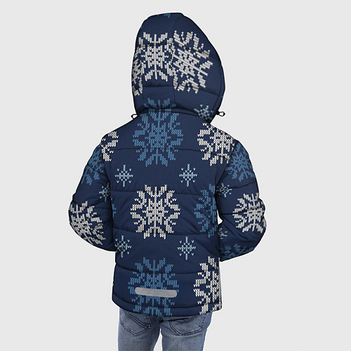 Зимняя куртка для мальчика Снежинки спицами - узоры зимы / 3D-Светло-серый – фото 4