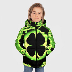 Куртка зимняя для мальчика Черный клевер кислотный, цвет: 3D-черный — фото 2