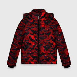 Куртка зимняя для мальчика Летучие мыши в красную ночь, цвет: 3D-светло-серый