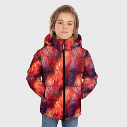Куртка зимняя для мальчика Красный мех паттерн, цвет: 3D-светло-серый — фото 2