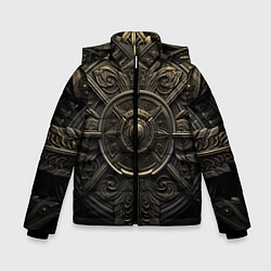 Куртка зимняя для мальчика Узор в скандинавском стиле, цвет: 3D-черный