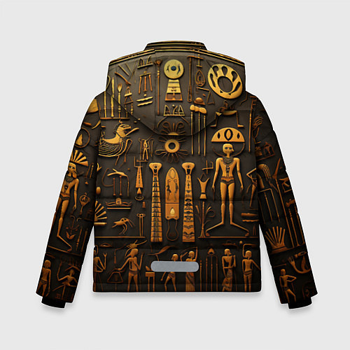 Зимняя куртка для мальчика Арт в стиле египетских письмен / 3D-Красный – фото 2