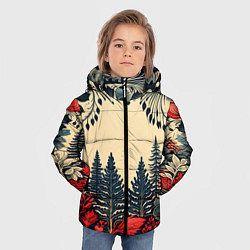 Куртка зимняя для мальчика Новогодний лес, цвет: 3D-светло-серый — фото 2