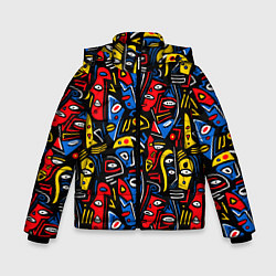 Куртка зимняя для мальчика Африканский мотив, цвет: 3D-светло-серый