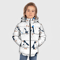 Куртка зимняя для мальчика Семейство пингвинов на прогулке, цвет: 3D-светло-серый — фото 2