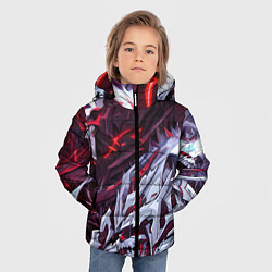 Куртка зимняя для мальчика Красный кибер скелет, цвет: 3D-черный — фото 2