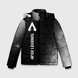 Куртка зимняя для мальчика Apex Legends glitch на темном фоне по-вертикали, цвет: 3D-черный