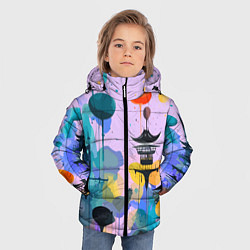 Куртка зимняя для мальчика Фантазийный японский паттерн, цвет: 3D-красный — фото 2