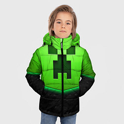 Куртка зимняя для мальчика Майнкрафт крипер, цвет: 3D-светло-серый — фото 2