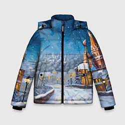 Куртка зимняя для мальчика Москва новый год, цвет: 3D-черный
