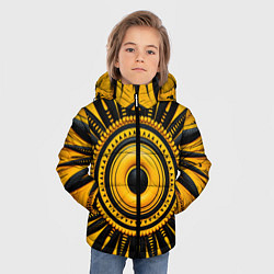 Куртка зимняя для мальчика Желто-черный узор в африканском стиле, цвет: 3D-черный — фото 2