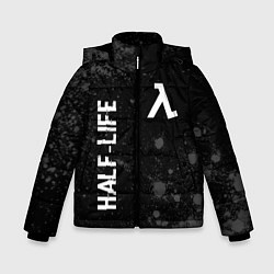 Куртка зимняя для мальчика Half-Life glitch на темном фоне вертикально, цвет: 3D-черный