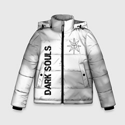 Куртка зимняя для мальчика Dark Souls glitch на светлом фоне вертикально, цвет: 3D-черный