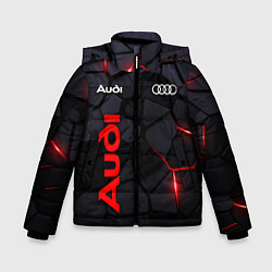 Зимняя куртка для мальчика Audi черные плиты с эффектом свечения