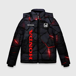 Зимняя куртка для мальчика Honda черные плиты с эффектом свечения