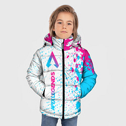 Куртка зимняя для мальчика Apex Legends neon gradient style по-вертикали, цвет: 3D-черный — фото 2