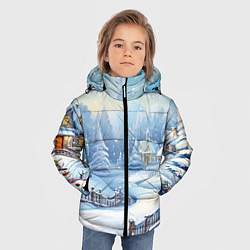 Куртка зимняя для мальчика Снежная тропинка, цвет: 3D-черный — фото 2
