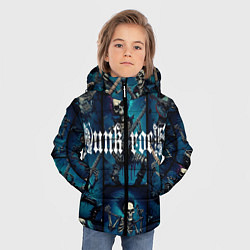 Куртка зимняя для мальчика Punk rock от скелетов, цвет: 3D-черный — фото 2