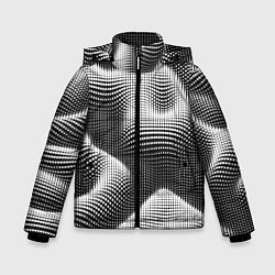Зимняя куртка для мальчика Чёрно белый точечный абстрактный фон