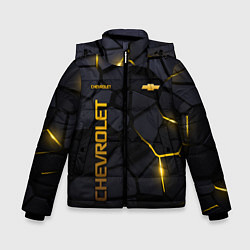 Куртка зимняя для мальчика Chevrolet - плиты с эффектом свечения, цвет: 3D-черный