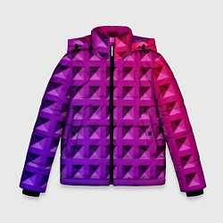 Куртка зимняя для мальчика Пластиковые объемные квадраты, цвет: 3D-красный