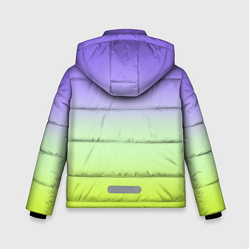 Зимняя куртка для мальчика Фиолетовый мятный и желто-зеленый градиент / 3D-Светло-серый – фото 2