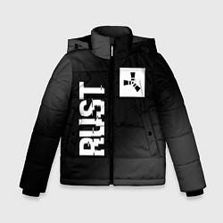 Зимняя куртка для мальчика Rust glitch на темном фоне вертикально