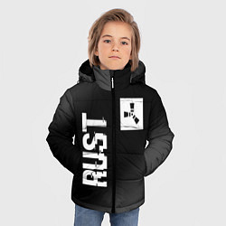 Куртка зимняя для мальчика Rust glitch на темном фоне вертикально, цвет: 3D-черный — фото 2
