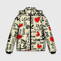 Куртка зимняя для мальчика Abstraction of love, цвет: 3D-красный