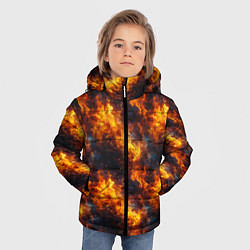 Куртка зимняя для мальчика Пламя огня паттерн, цвет: 3D-красный — фото 2