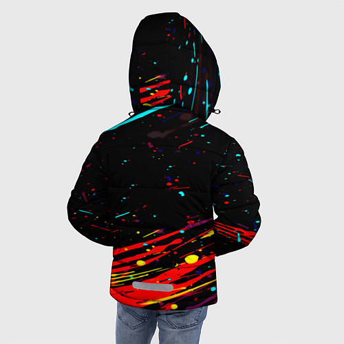 Зимняя куртка для мальчика Barcelona краски / 3D-Светло-серый – фото 4